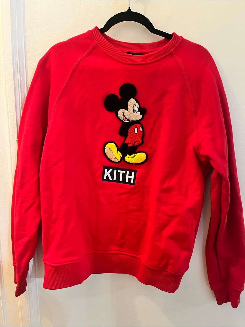 Kith Red Mickey Mouse Embroidered Crewneck Sweatshirt